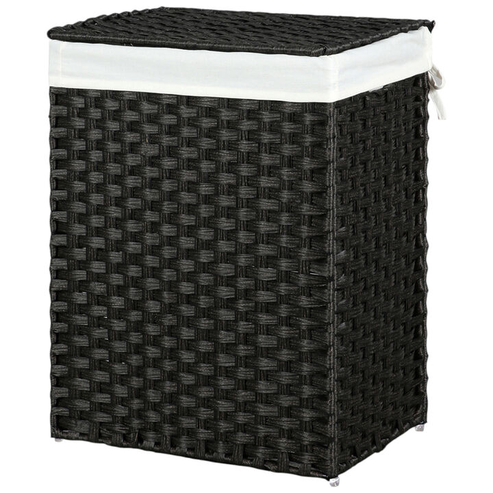 23.8 Gallon Synthetic Rattan Laundry Basket with Lid 90L Hamper