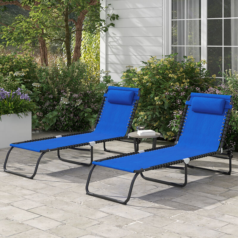 Hivvago 2 Adjustable Folding Chaise Lounge Chairs image number 1