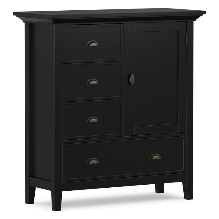 Redmond SOLID WOOD 39 inch Wide Transitional Medium Storage Cabinet in Black