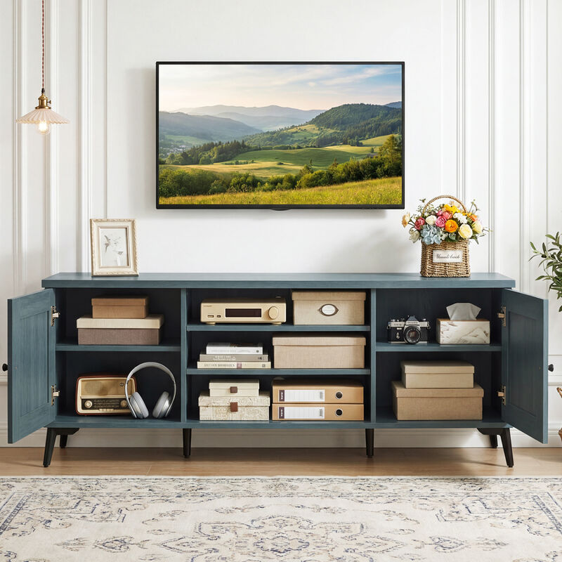 Modern Entertainment Center TV Stand with 2 Doors for 65 Inch TVs image number 5
