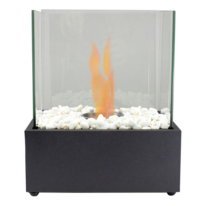 11.5" Bio Ethanol Ventless Portable Tabletop Fireplace with Flame Guard