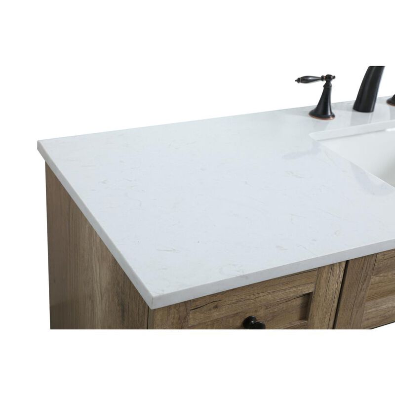 Elegant Kitchen and Bath 54 Inch ADA Compliant Bathroom Vanity In Natural Oak
