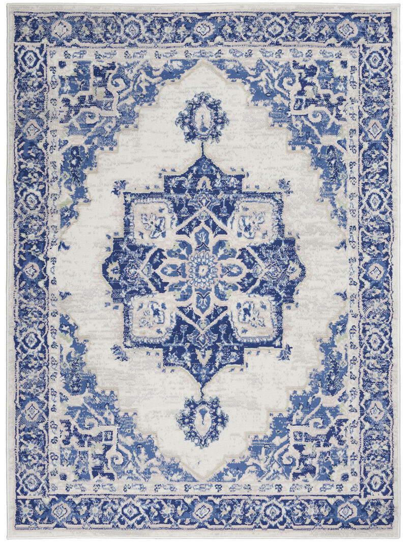 Whimsicle WHS03 Ivory/Blue 6' x 9' Rug