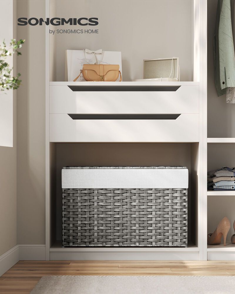 Storage Trunk with Cotton Liner and Metal Frame for Bedroom and Closet