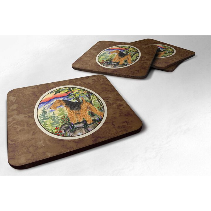 Caroline's Treasures SS8228FC Lakeland Terrier Foam Coasters (Set of 4), 3.5 H x 3.5 W, Multicolor