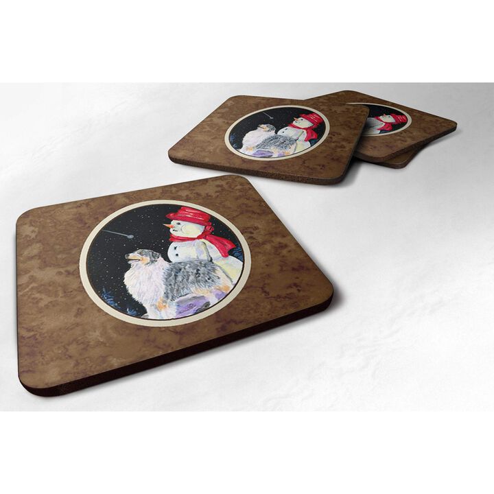 Caroline's Treasures SS8574FC Australian Shepherd Foam Coasters (Set of 4), 3.5 H x 3.5 W, Multicolor