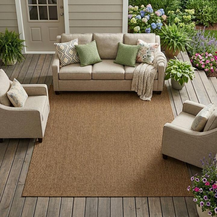 HomeRoots Stain Resistant Indoor Outdoor Area Rug
