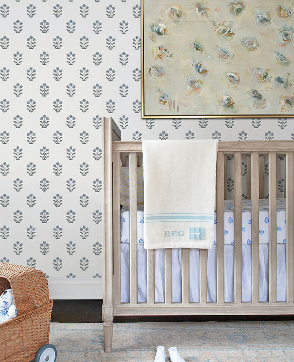 Kit Blue Heather Floral Wallpaper
