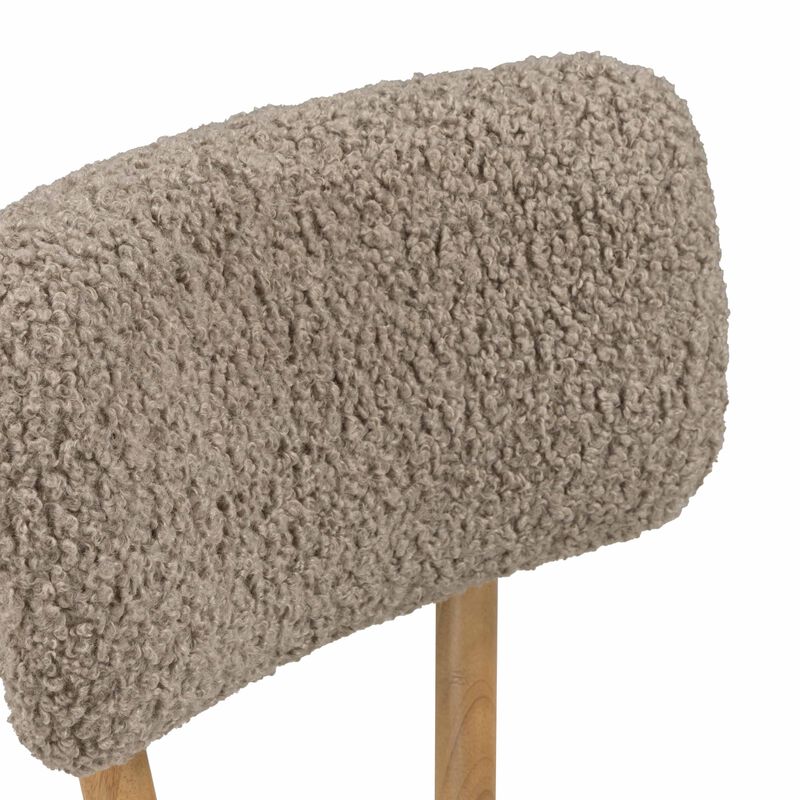 Tov Furniture Bobbie Cream Vegan Leather and Grey Vegan Shearling Dining Chair image number 6
