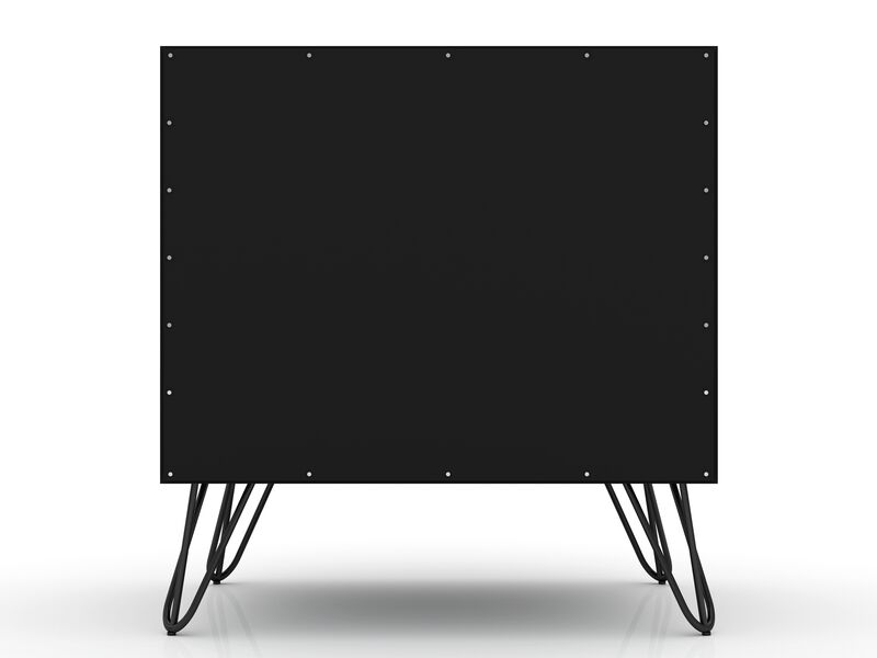 Rockefeller Black 2-Drawer Nightstands (Set of 2) image number 5