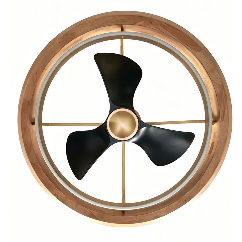 33" Modern Antique Brass Wheel Caged Reversible Dimmable Ceiling Fan with Light and Remote for Bedroom, Living Room or Dining Room image number 6