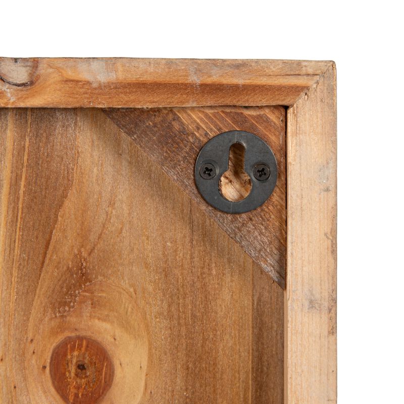 Wide Wood Framed Wall D&eacute;cor with Raised Metal Paddles, Brown Finish image number 7