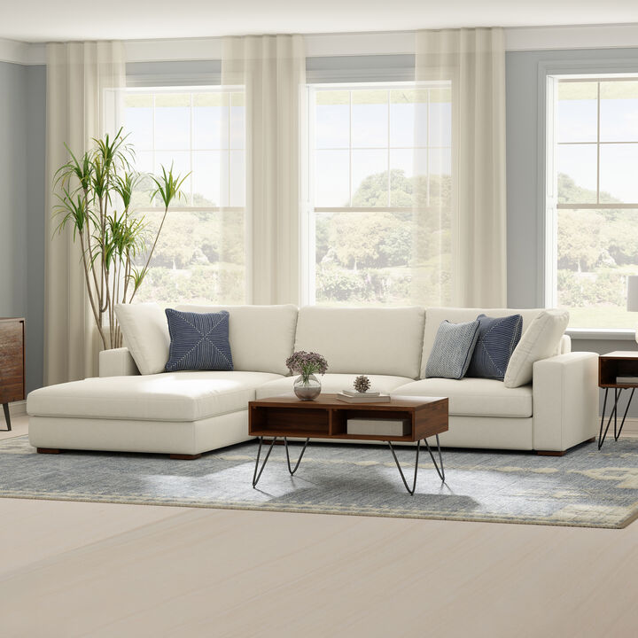 Charlie Left-Facing Sectional in Tightly Woven Performance Fabric
