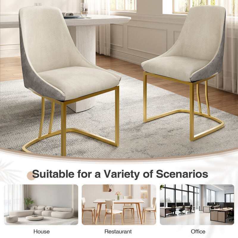 Modern Dining Chair with Metal Legs(Set of 2) image number 6