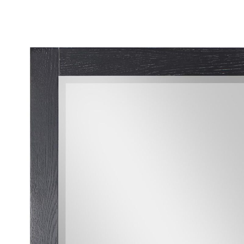 Altair 24 Rectangular Bathroom Wood Framed Wall Mirror in Black Oak