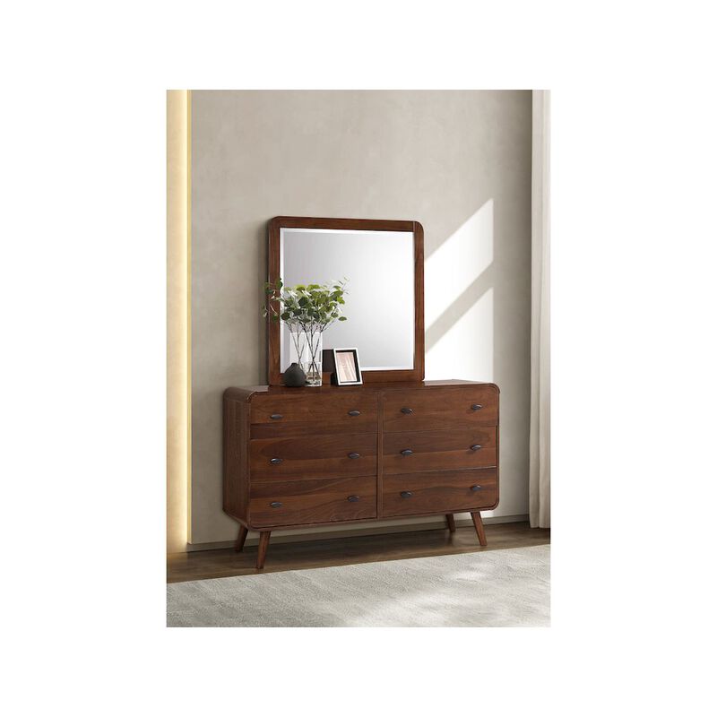Coaster Co. of America Robyn 6-drawer Dresser with Mirror Dark Walnut image number 4