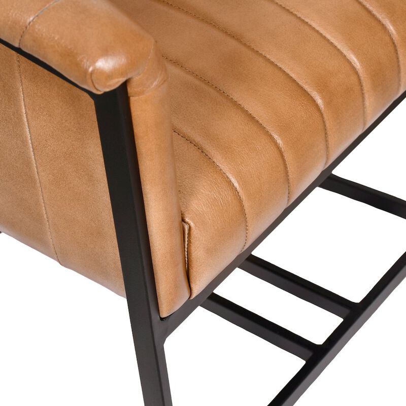 Alex Hamilton Wilbur Genuine Leather Dining Chair In Caramel