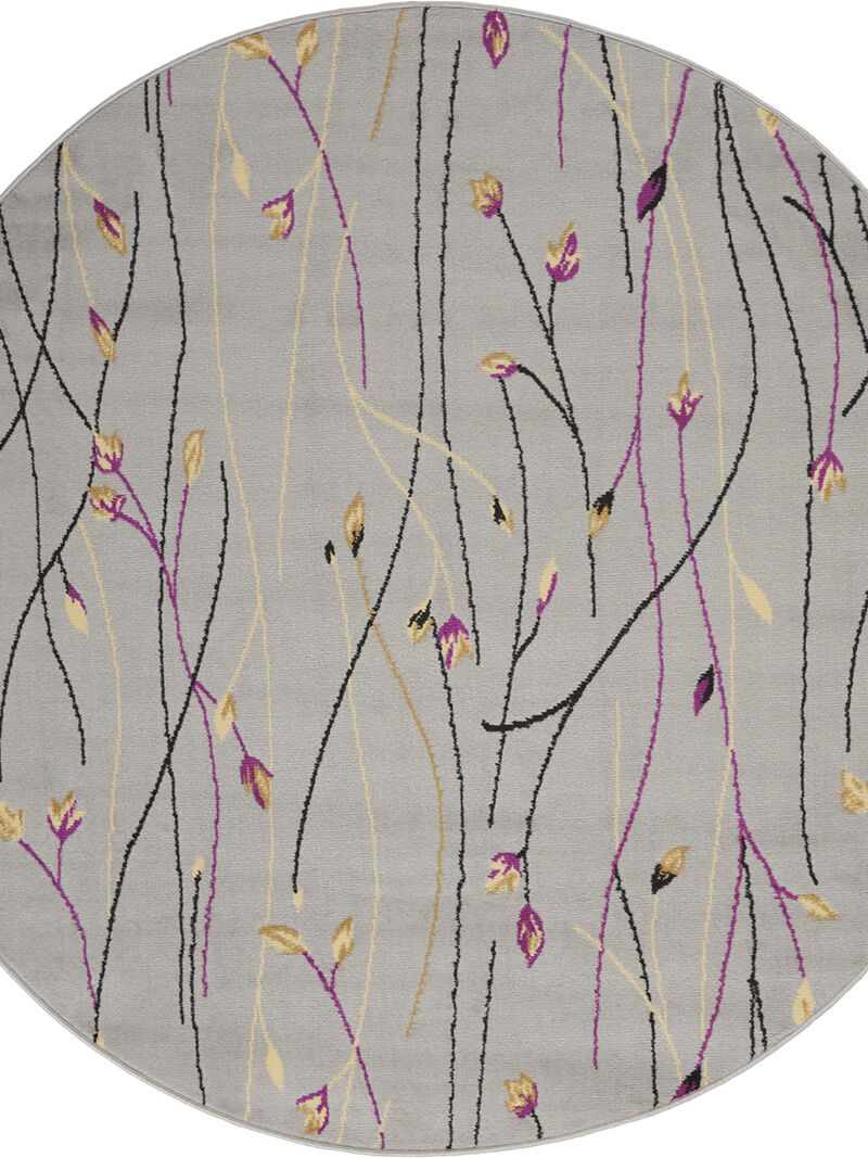 Grafix GRF15 Gray 5'3" x Round Rug