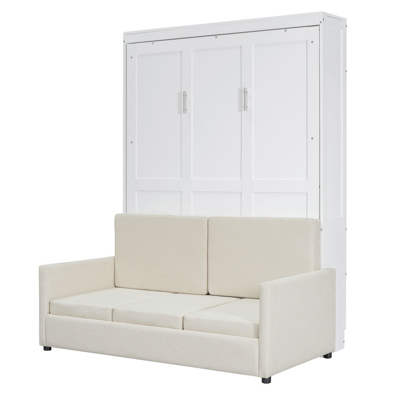 Whisen Clever Design Full Size Murphy Bed, Folded into a Sofa with Cushion