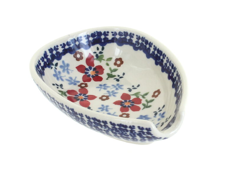 Blue Rose Polish Pottery Christiana Small Spoon Rest