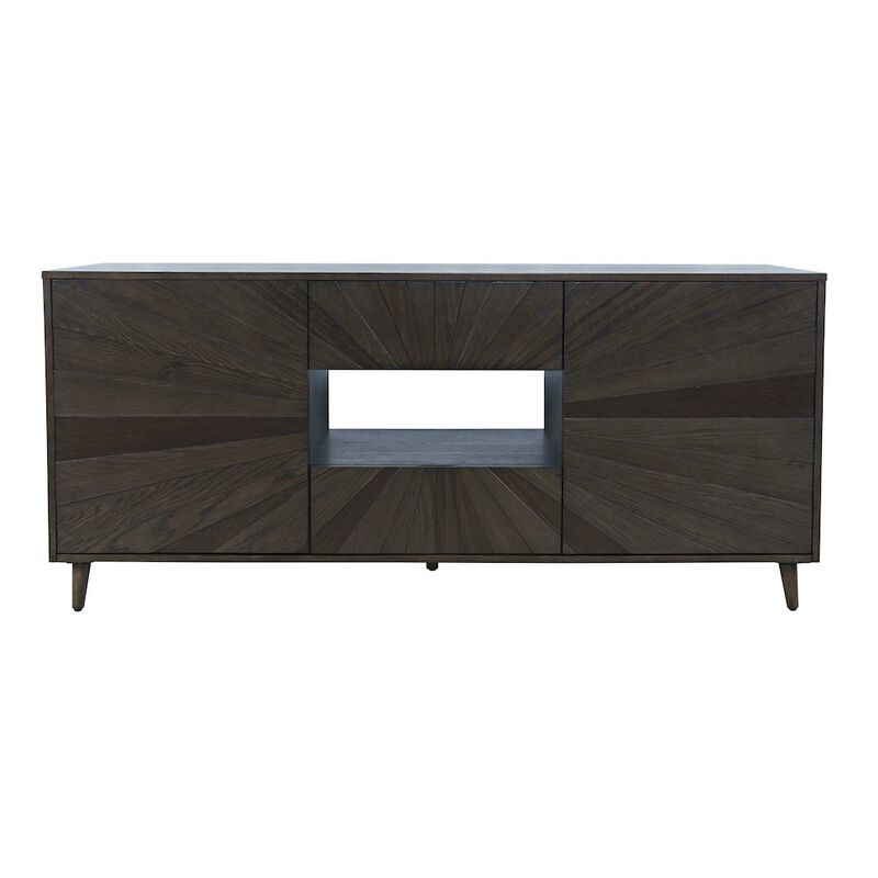 Jofran Reece 70 Mid-Century Modern Starburst TV Stand Console Storage Cabinet
