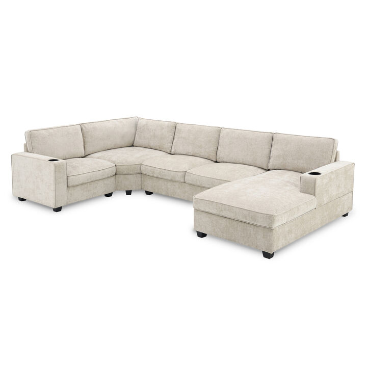 Zurkif Chenille  U-Shaped Sectional Sofa