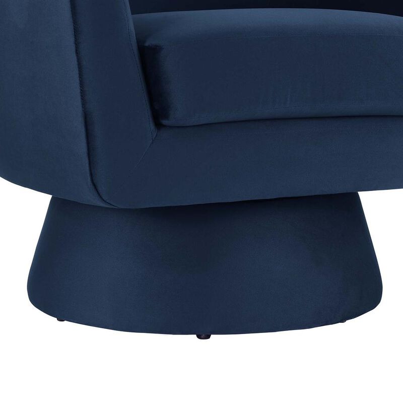 Astral Performance Velvet Fabric and Wood Swivel Chair image number 6