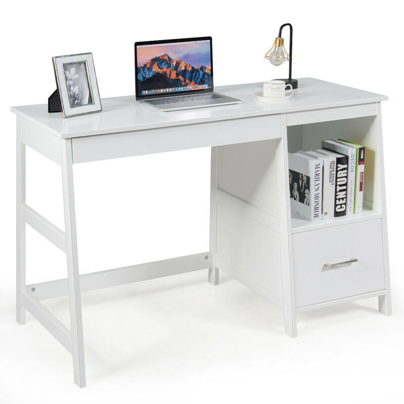 47.5 Inch Modern Home Computer Desk with 2 Storage Drawers image number 0