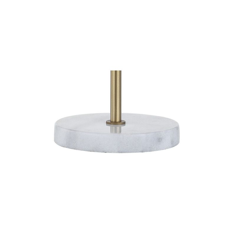 Axel Minimalist Glam Gold Pipe Metal/Marble LED Table Lamp