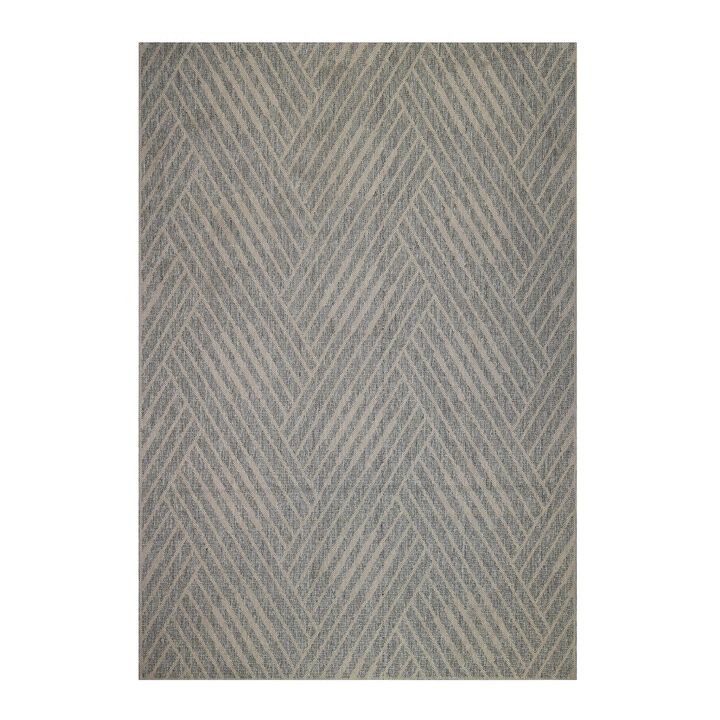HomeRoots Geometric Stain Resistant Indoor Outdoor Area Rug