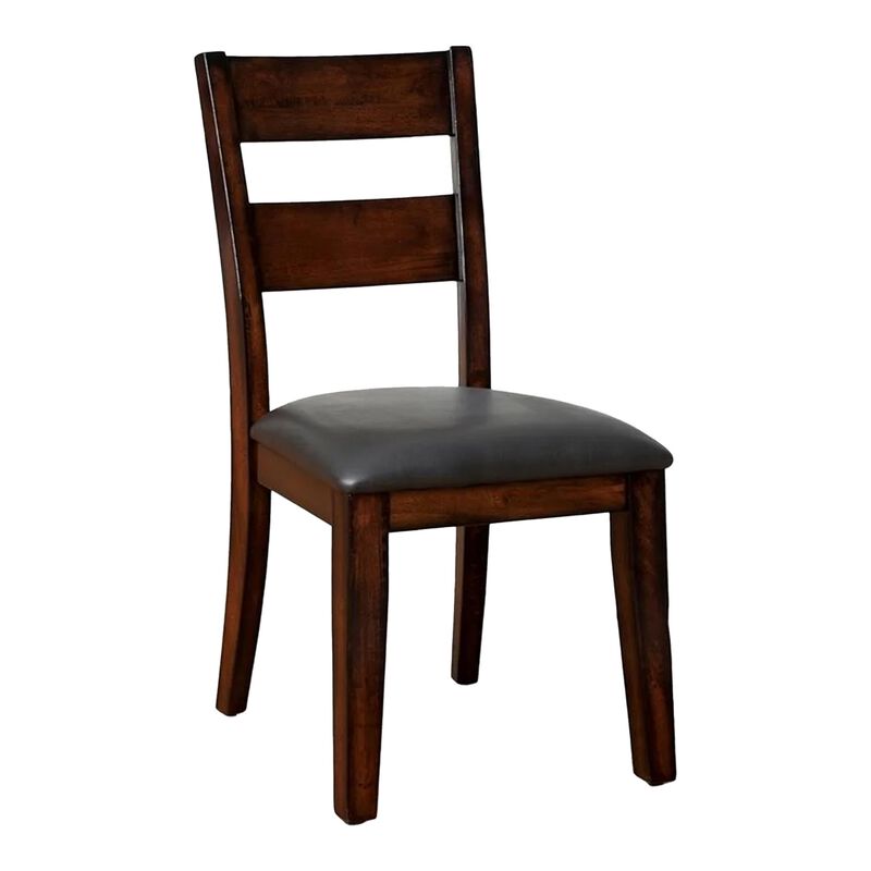 Dicky 9pc Dining Set, 60-78in Table, 8 Chair Faux Leather, Cherry Wood image number 1