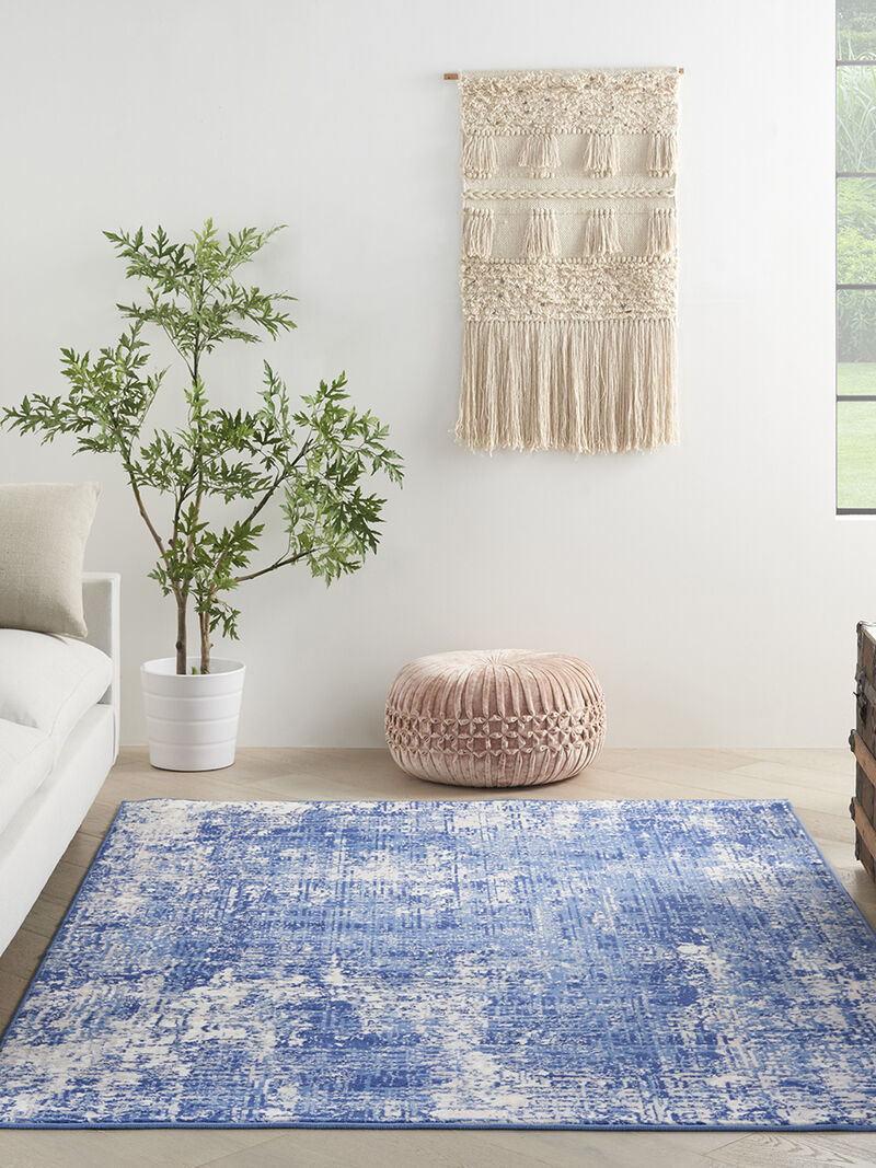 Whimsicle WHS08 Blue/Ivory 5' x 7' Rug