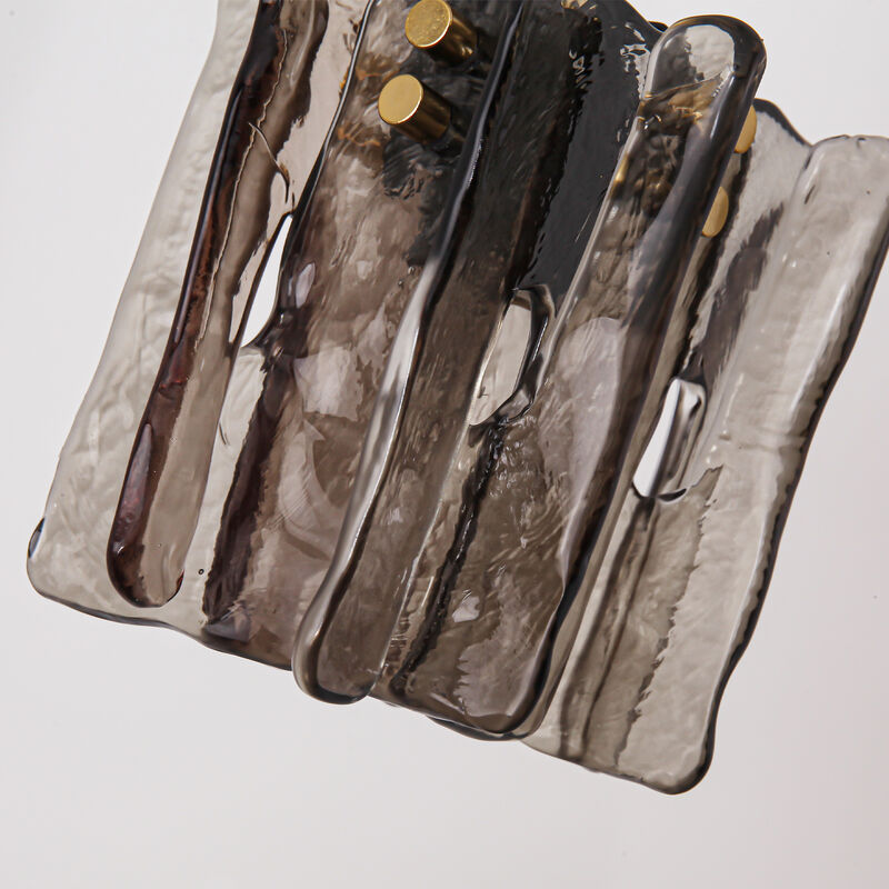 5 in. 1-Light Plated Brass Glass Chandelier