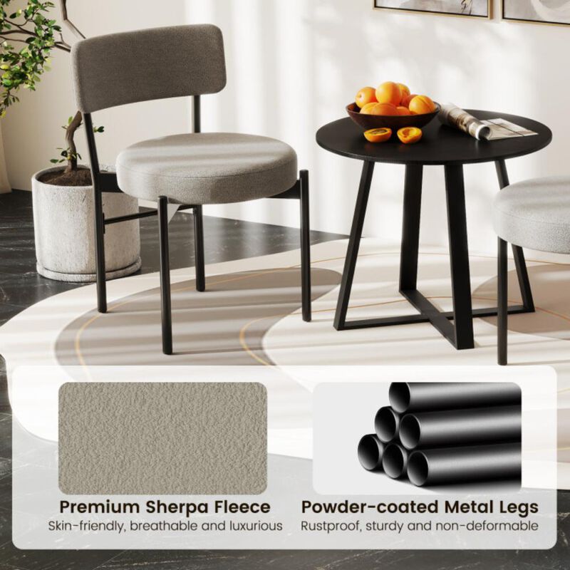 Hivvago Dining Chair Set of 2 with Curved Backrest and Padded Seat