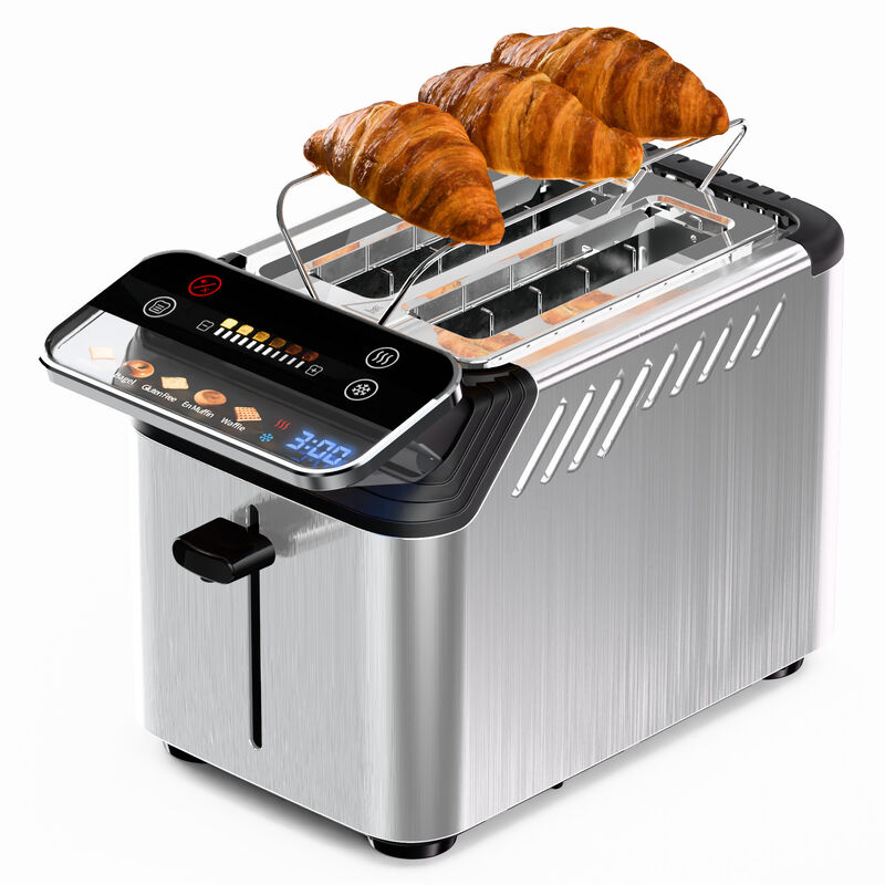 WHALLULTRA Stainless Steel 2-Slice Smart Toaster with Touchscreen, Digital Timer, Extra-Wide Slots, Defrost/Reheat/Bread Type Functions, Warming Rack image number 0