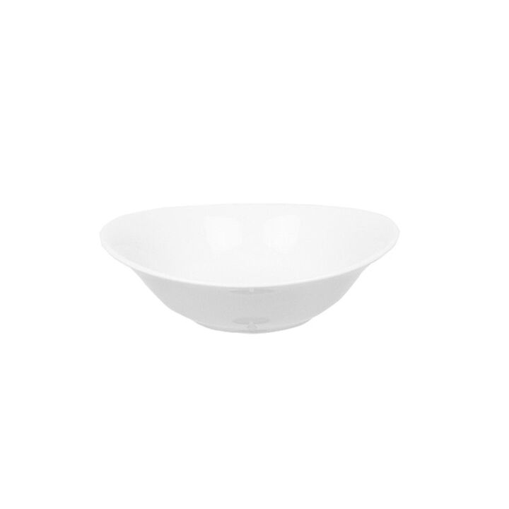 Porcelain Elips 6.25" x 5.5" x h:1.75" 10 oz. Oval White Porcelain Bowl (Set of 4)