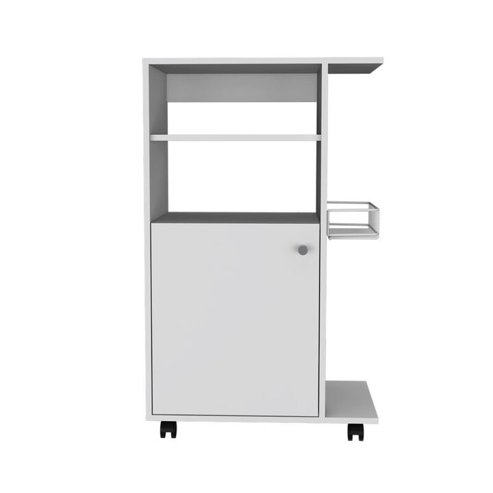 Portable Contemporary Kitchen Cart with Wheels and Storage