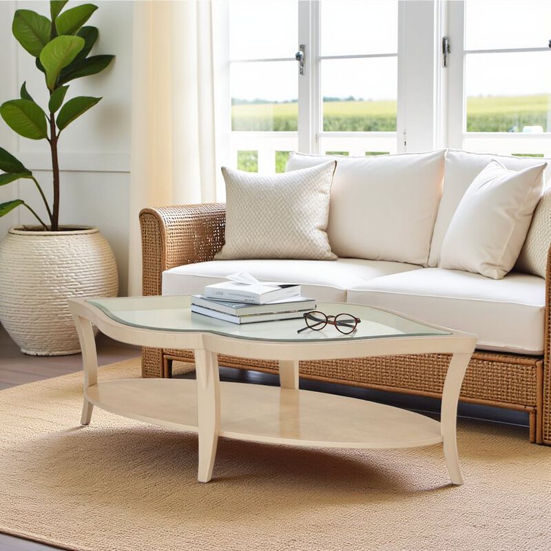Elegant Wood and Glass Table - Unique Glass Top Coffee Table Design image number 3