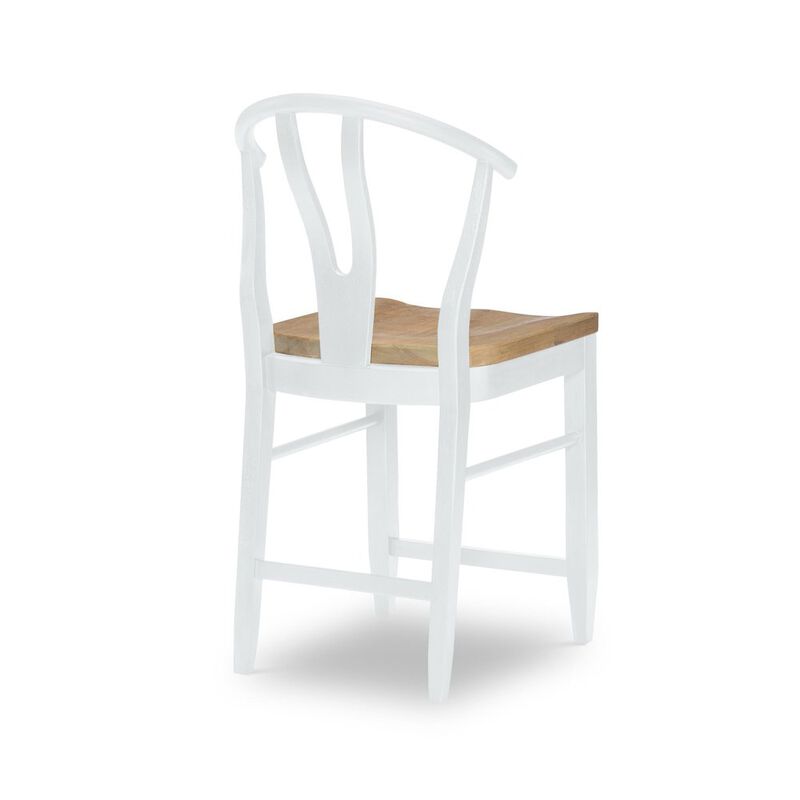 Legacy Classic Wishbone Back Counter Height Chair (White) (Kd, Wood Seat, Seat Height: 24)