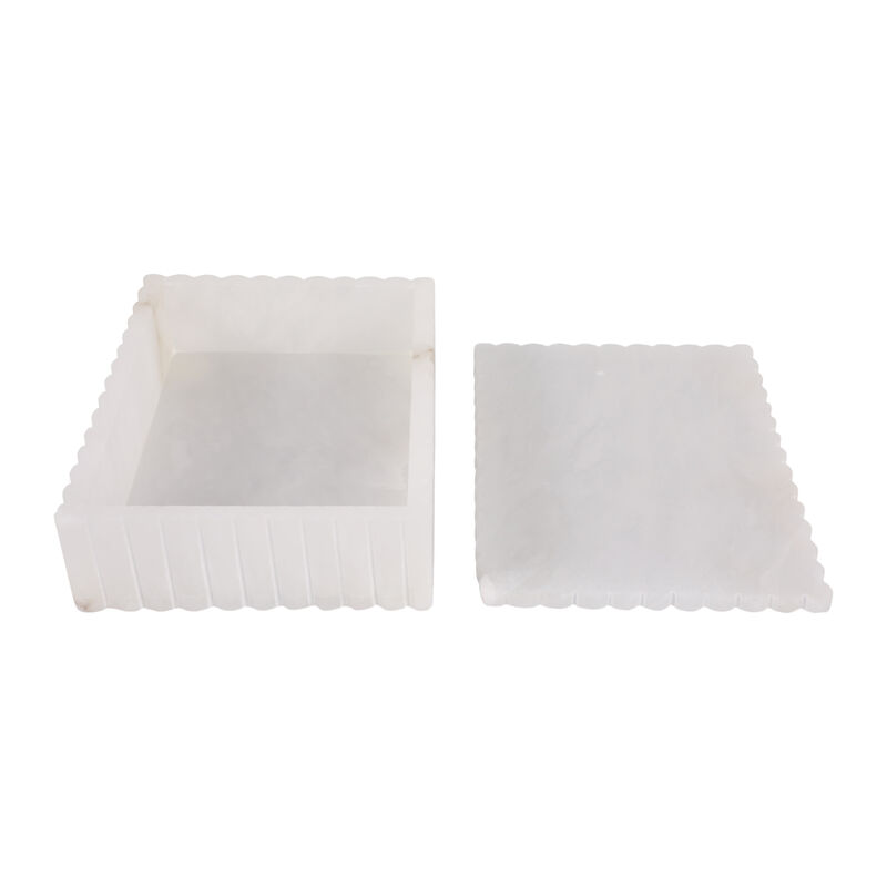 8x6" Ribbed Alabaster Box image number 4