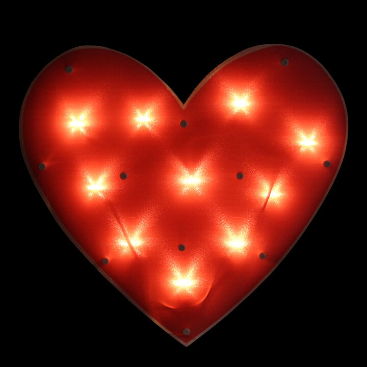 14.25" Lighted Red Heart Valentine's Day Window Silhouette Decoration