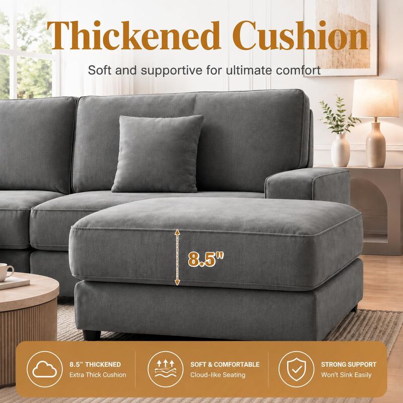 114.2" Modular L-Shaped Sectional Sofa image number 3