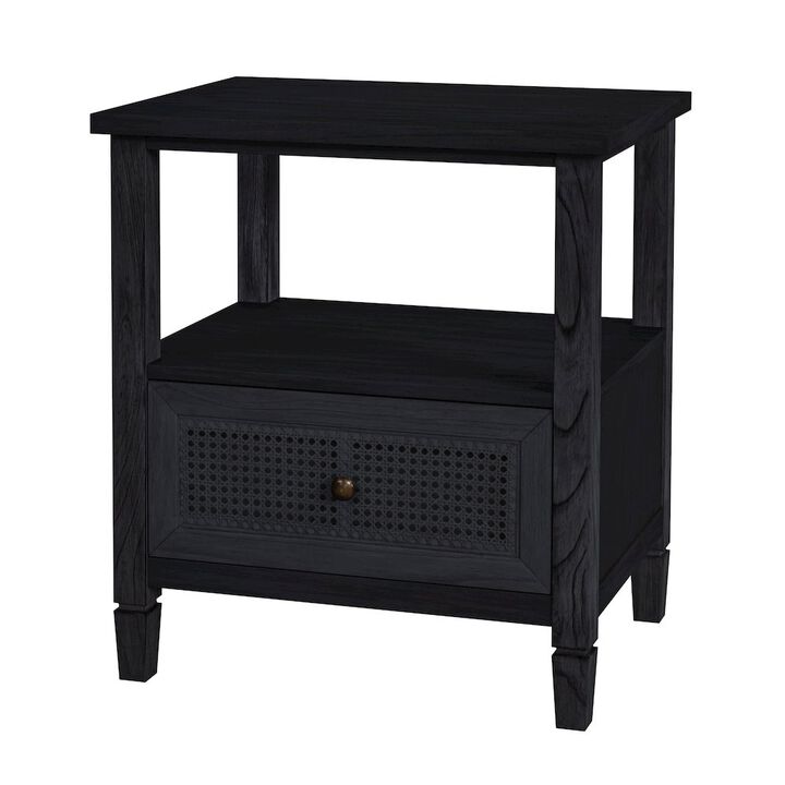 Butler Specialty Flagstaff 1-Drawer Cane Nightstand, Black