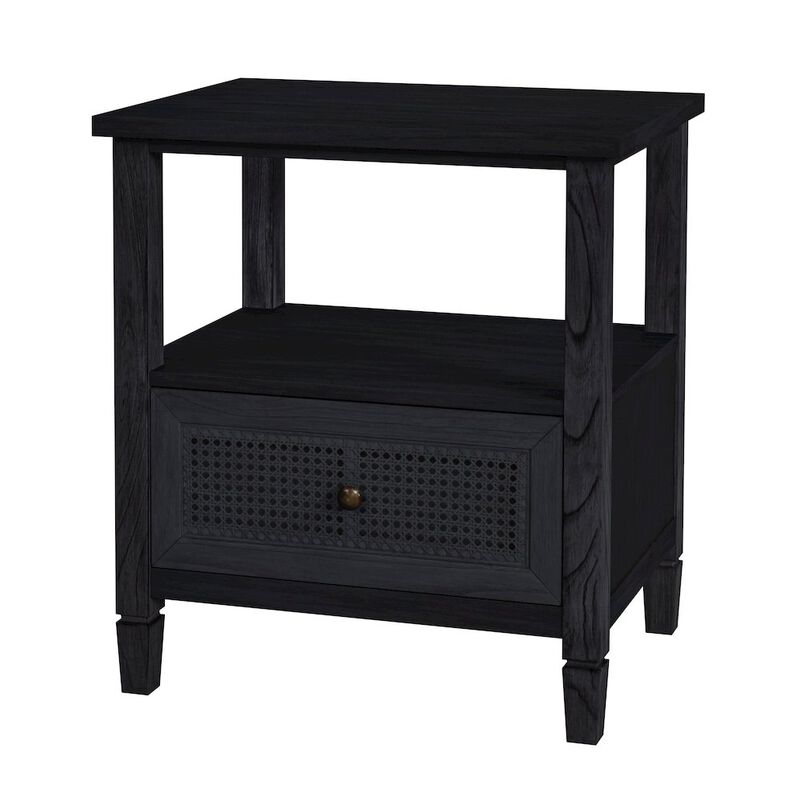 Butler Specialty Flagstaff 1-Drawer Cane Nightstand, Black