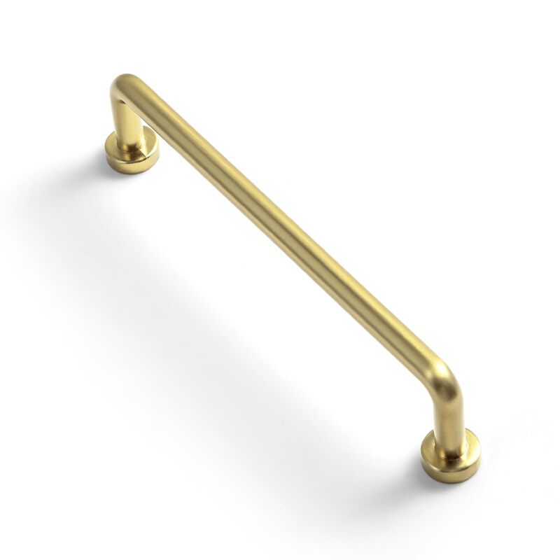 Goo-Ki 6 Pack 5"" Center to Center Brushed Brass Modern Cabinet Pulls Solid Contemporary Home Improvement Hardware Drawer Pulls