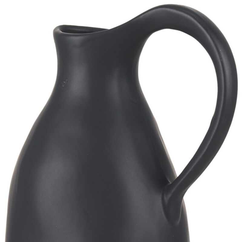 HomeRoots 15" Black Ceramic Bud Jug Vase image number 2