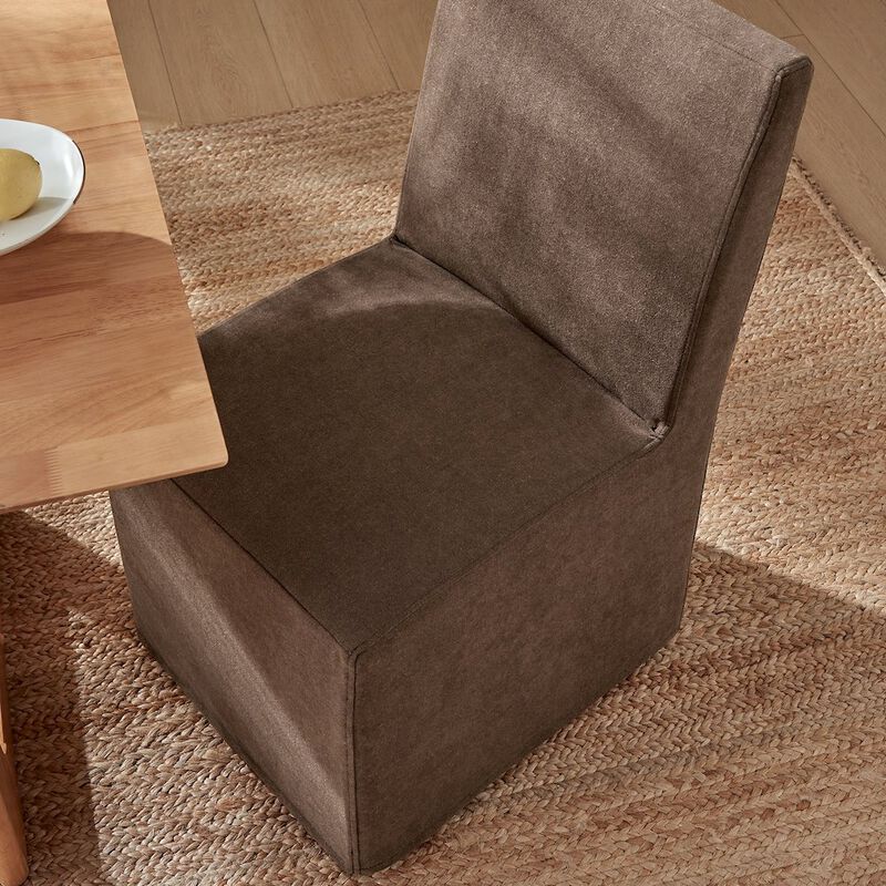 Tessera Upholstered Linen-Blend Slipcovered Dining Chair image number 8