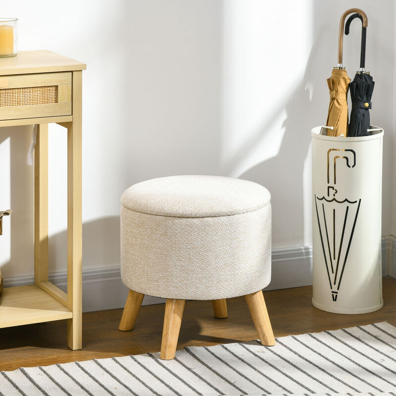 Hivvago Hidden Storage Ottoman Stool for Bedroom or Living Room image number 1
