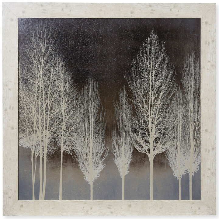 Cream Trees On Brown Framed Print