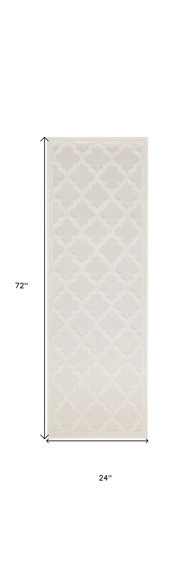 HomeRoots 6' Ivory And White Geometric Indoor Outdoor Area Rug image number 6